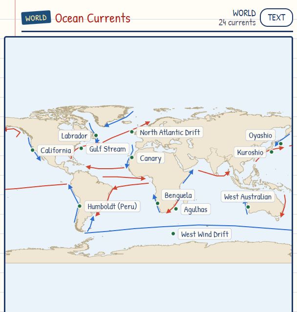 Ocean Currents map