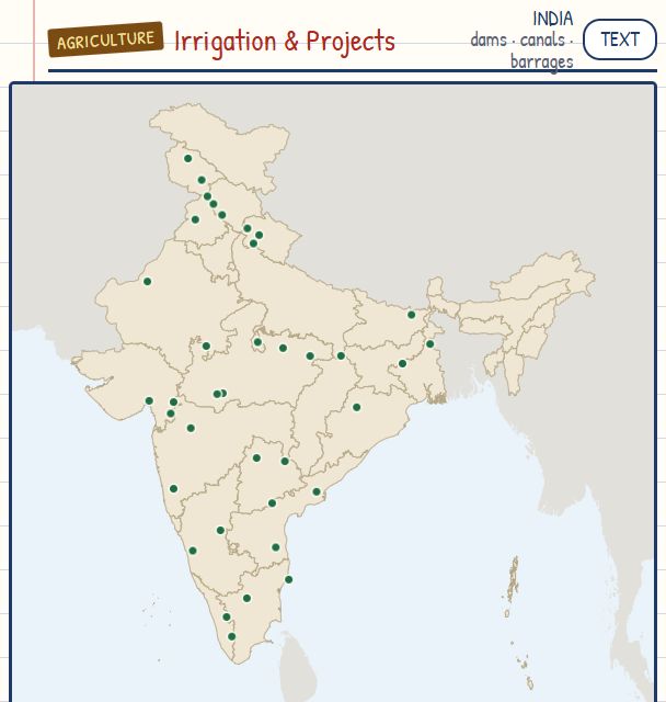 Irrigation: Canals and Projects map