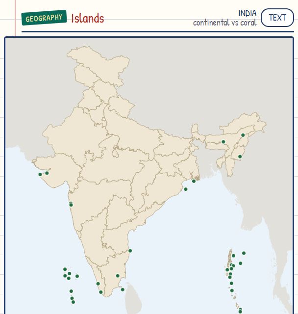 Islands of India map