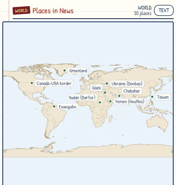 Places in News map