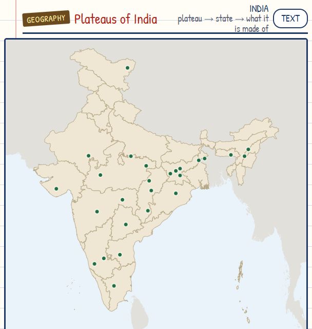 Plateaus of India map