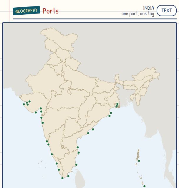 Major Ports and Coasts map