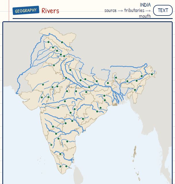 Rivers of India map