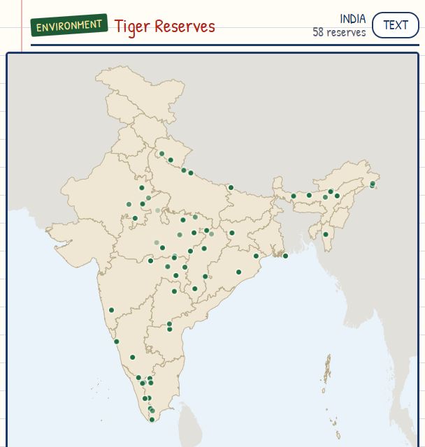 Tiger Reserves of India map
